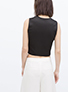 Womens Crop Top - Waistcoat Design / Black